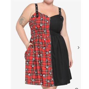 Hot Topic Skelanimals Plaid and Black Women's Dress